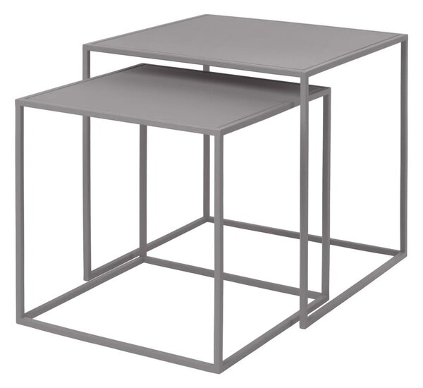 Světle šedé kovové konferenční stolky v sadě 2 ks 40x40 cm Fera – Blomus
