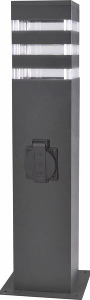 Venkovní lampa se zásuvkou TEKSAS 1xE27/20W/230V 44 cm IP44 antracit