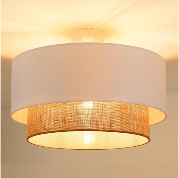 Duolla - Přisazený lustr BOHO 1xE27/15W/230V pr. 45 cm bílá/hnědá