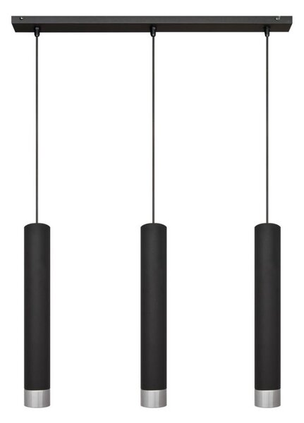 LED Lustr na lanku TUBA 3xGU10/4,8W/230V černá/lesklý chrom
