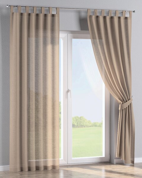 Závěs na poutkach barva béžová látka pletený vzor