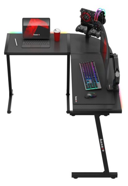 Herní rohový stůl Hero 6.0 RGB černý