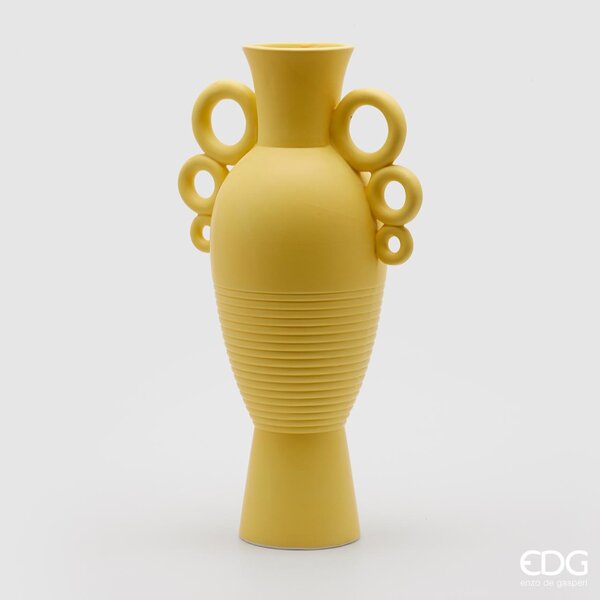 EDG Keramická váza (amfora) dekor antika, žlutá, výška 44 cm