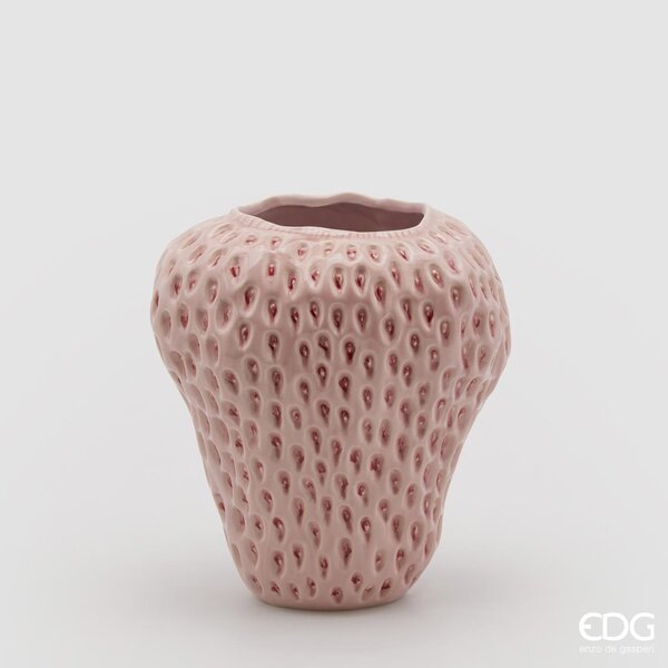 EDG Keramická váza ve tvaru jahody, růžová, 26 cm