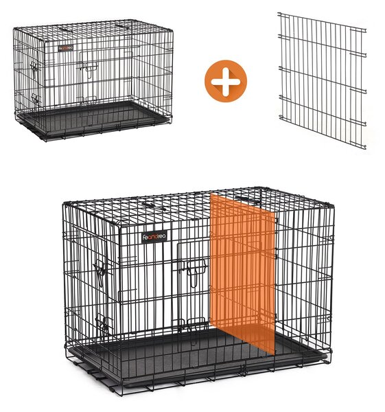 SONGMICS Přepravní klec pro zvířata Levino XL 107 cm černá