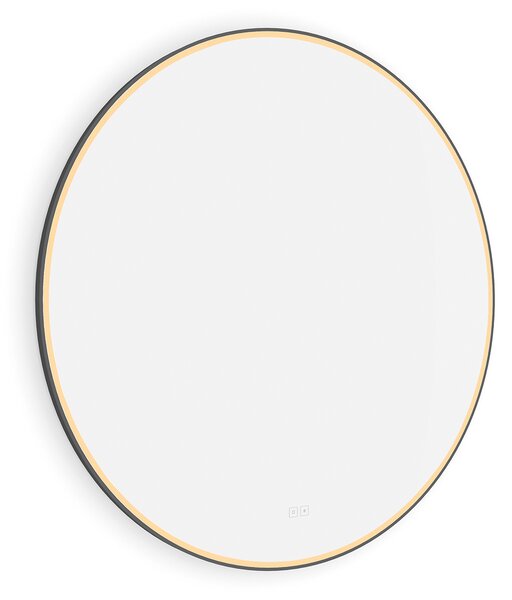 Nimco černé kulaté zrcadlo do koupelny 100 cm s osvětlením ZPC 28004RVX-90