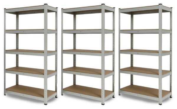 IQ Garden 3 x policový regál 180 x 80 x 40 - pozinkovaný - 5 polic 319903