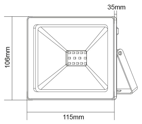 ACA Lighting LED venkovní reflektor Q 10W/12-24V DC/3000K/800Lm/110°/IP66, černý