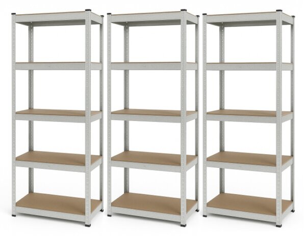 IQ Garden 3 x policový regál 180 x 60 x 40 - pozinkovaný - 5 polic 319905