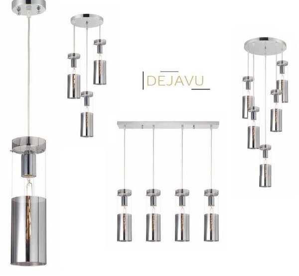 ACA DECOR Závěsné svítidlo DEJAVU max. 40W/E27/230V/IP20, barva chromu