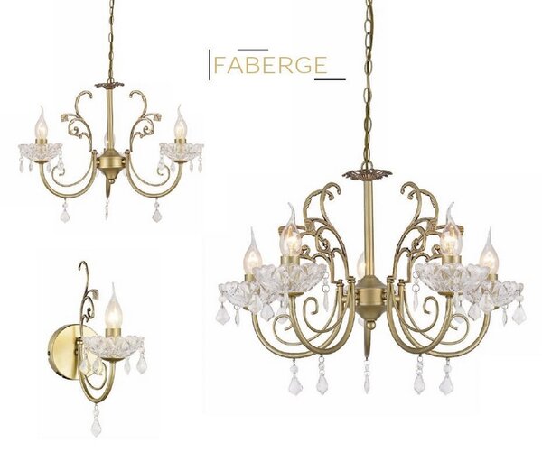 ACA DECOR Závěsné svítidlo FABERGE max. 3x40W/E14/230V/IP20