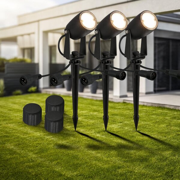 BRILONER CONNECT TO SHINE prodlužovací sada Iris sada 3ks LED zahradních bodových svítidel, IP65 3928035