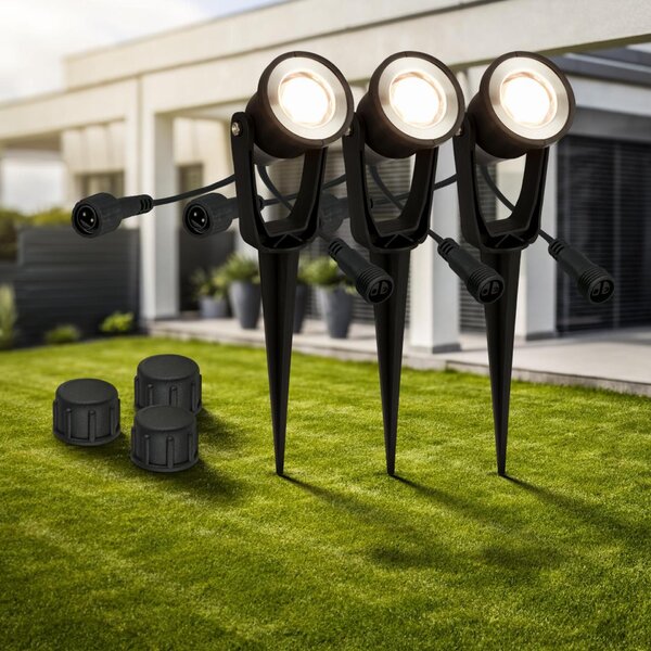 BRILONER CONNECT TO SHINE prodlužovací sada Lilis sada 3ks LED zahradních bodových svítidel, IP65 3919035