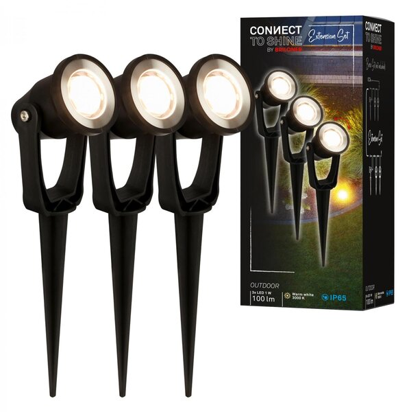 BRILONER CONNECT TO SHINE prodlužovací sada Lilis sada 3ks LED zahradních bodových svítidel, IP65 3919035