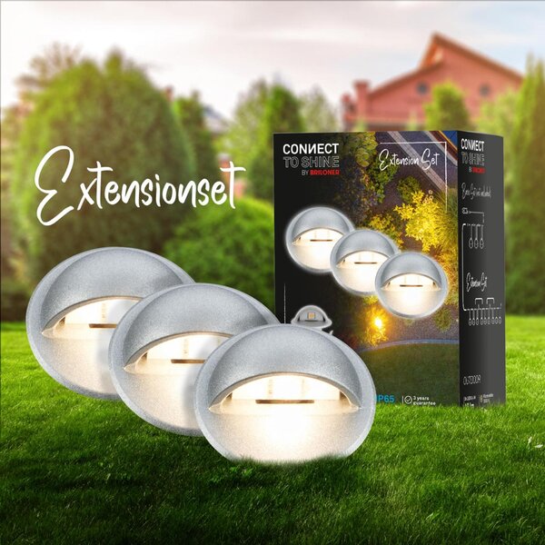 BRILONER CONNECT TO SHINE prodlužovací sada Teak 3ks LED zapuštěných svítidel do země, IP65 3923034