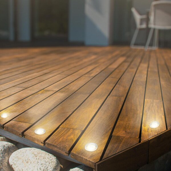 BRILONER CONNECT TO SHINE startovací sada Teak 3ks LED zapuštěných svítidel do země, IP65 3922034