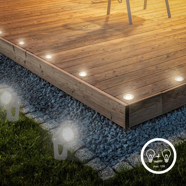 BRILONER CONNECT TO SHINE startovací sada Teak 3ks LED zapuštěných svítidel do země, IP65 3922034