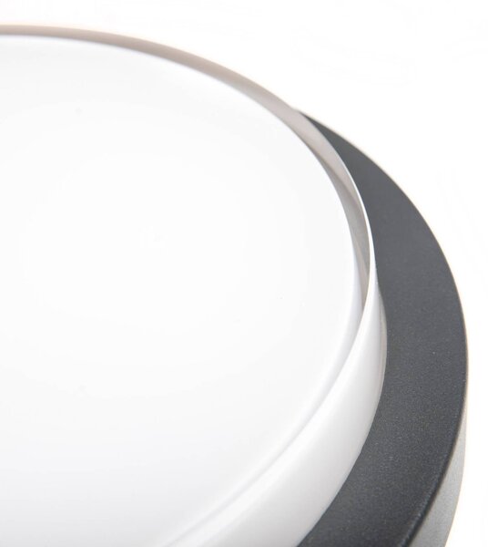 CMD LED nástěnné světlo 9160, bez senzoru, Ø 26 cm, IP54, Černá, Koupelna, Hliník, Moderní