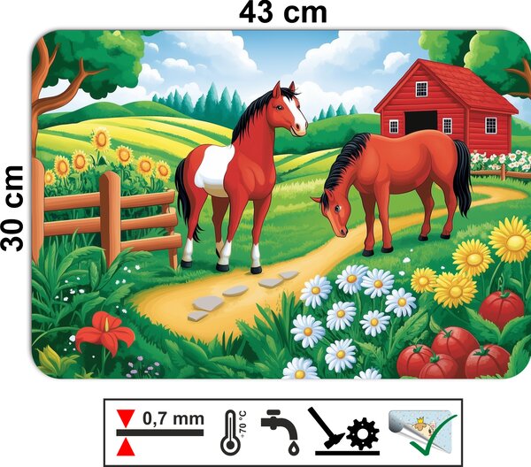 PokojovaDekorace.cz, Dětské prostírání - 102, Koně, 43x30cm