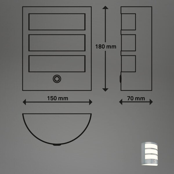 BRILONER LED nabíjecí nástěnné svítidlo, dotykový vypínač, 15 min. časovač, vč. USB-C kabelu 3793014
