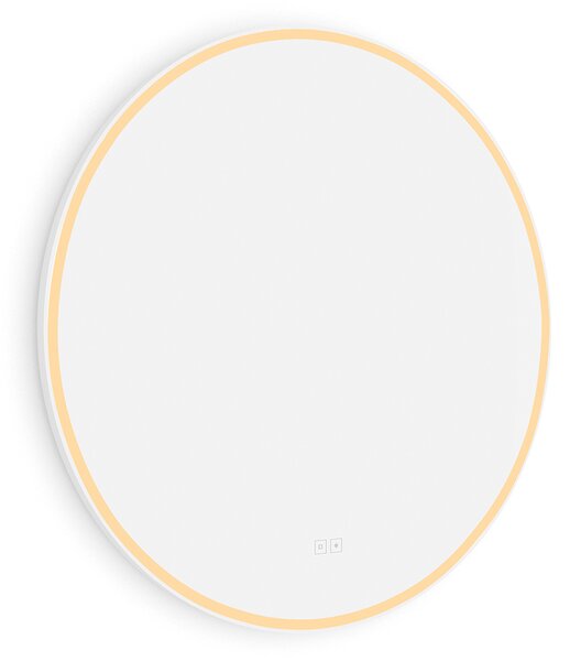 Nimco Bílé kulaté LED zrcadlo 28W, ø 80 cm se dvěma dotykovými senzory