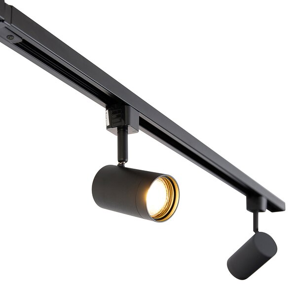 Moderní 1-fázový kolejnicový systém se 4 reflektory černý - Jeana