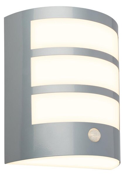 BRILONER LED nabíjecí nástěnné svítidlo, venkovní, pohybové čidlo, soumrakový senzor, IP44, matný chrom 3795014