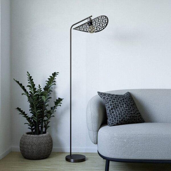 EGLO Stojací lampa SWABY, bronzová, výška 160 cm, kov, E27, Bronz / starožitná mosaz, Obývací pokoj / jídelna, kov