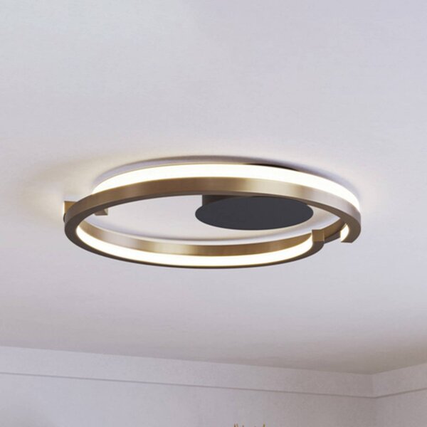 EGLO LED stropní svítidlo MEZZOMONTE, bronzová barva, Ø 48 cm,, stmívatelný, Bronz / starožitná mosaz, Obývací pokoj / jídelna, kov
