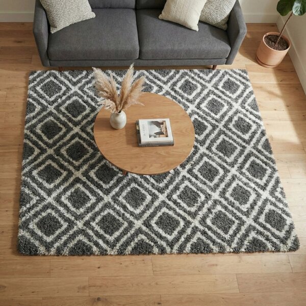 Protiskluzový koberec DECOR černý / bílý