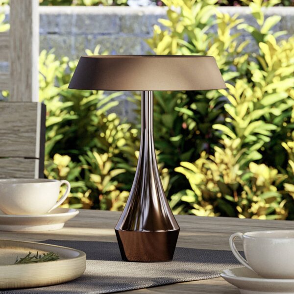 EGLO LED stolní lampa s akumulátorem TURCIO, bronzová, výška 20 cm, IP44,, stmívatelný, Bronz / starožitná mosaz, Obývací pokoj / jídelna, kov