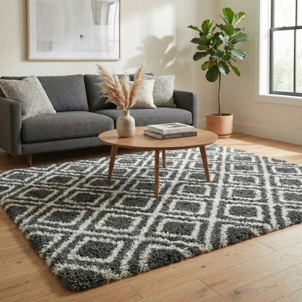 Protiskluzový koberec DECOR černý / bílý