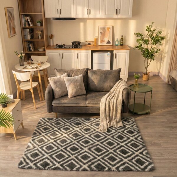 Protiskluzový koberec DECOR černý / bílý