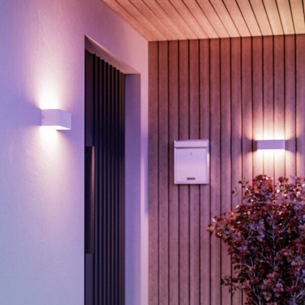 EGLO connect Smart LED venkovní nástěnné svítidlo SANIA-Z, bílá, IP55, stmívatelný, Bílá / opál, kov