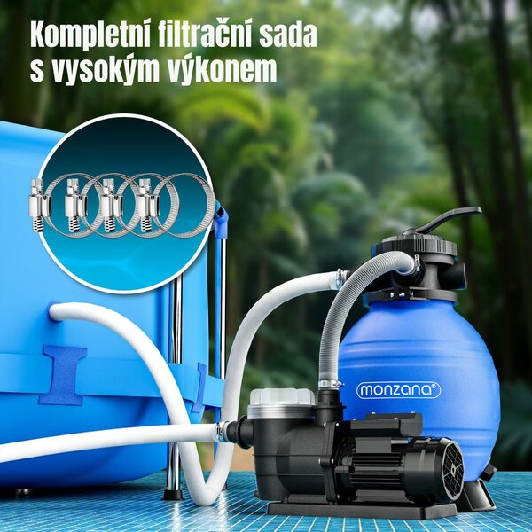 Písková filtrace k bazénu AQUA 9 600 l/h, modrá Monzana
