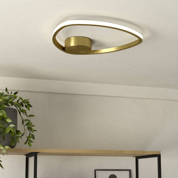 EGLO LED stropní svítidlo MOSCHELLA, v barvě mosazi, Ø 38 cm, Mosaz / zlato, Obývací pokoj / jídelna, kov