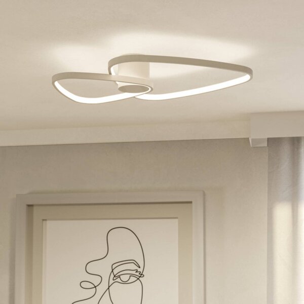 EGLO LED stropní svítidlo LEPORANO, béžové, 60 x 50 cm, 2ramenné,, Krémová / jantar, Obývací pokoj / jídelna, kov