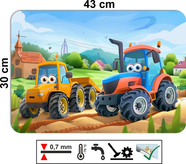 PokojovaDekorace.cz, Dětské prostírání - 081, Traktor, 43x30cm