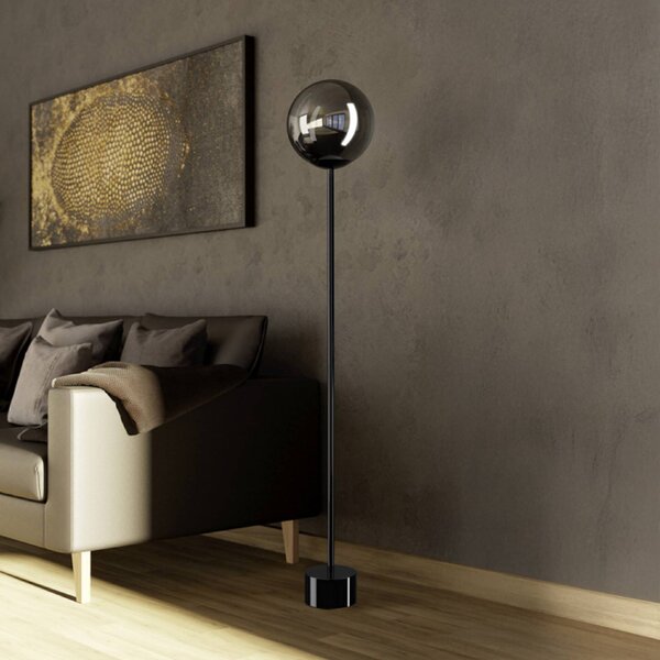 Stars of Light LED stojací lampa ANORIAS, černá, 150 cm,, stmívatelný, Černá, Obývací pokoj / jídelna, Sklo, Koule