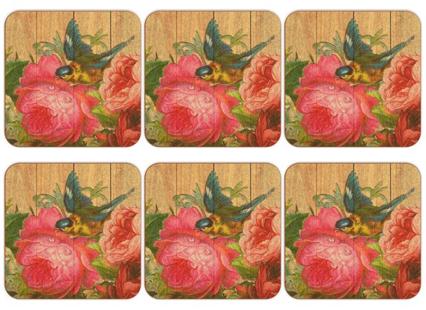 PokojovaDekorace.cz, Korkové podtácky s potiskem - 555, 9,5x9,5cm, sada 6 ks