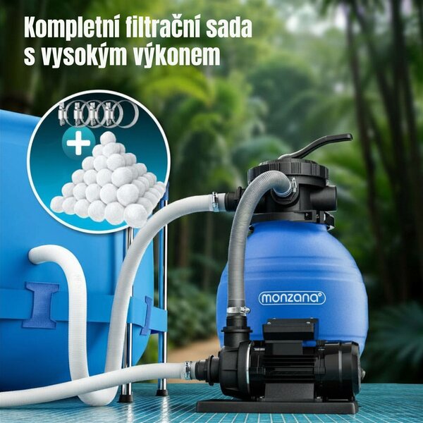 Písková filtrace k bazénu AQUA s filtračními kuličkami, 10 200 l/h, modrá Monzana