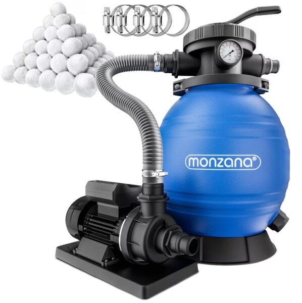 Písková filtrace k bazénu AQUA s filtračními kuličkami, 10 200 l/h, modrá Monzana
