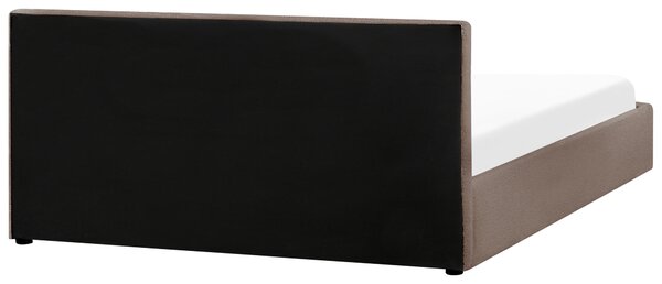 Postel s úložným prostorem MONTLAUR Buklé Taupe 180 x 200 cm