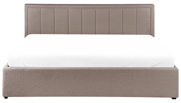 Postel s úložným prostorem MONTLAUR Buklé Taupe 180 x 200 cm