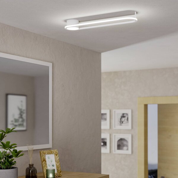 EGLO LED stropní svítidlo COLLECORVINO, bílé, délka 50 cm,, Bílá / opál, Obývací pokoj / jídelna, kov