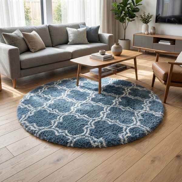 Protiskluzový koberec DECOR stříbrný kruh