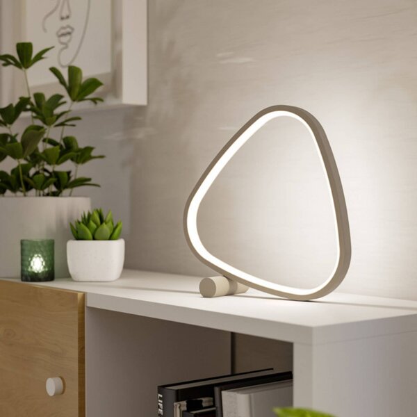 EGLO LED stolní lampa LEPORANO s LED, béžová, výška 28 cm, kov, stmívatelný, Krémová / jantar, Obývací pokoj / jídelna, kov
