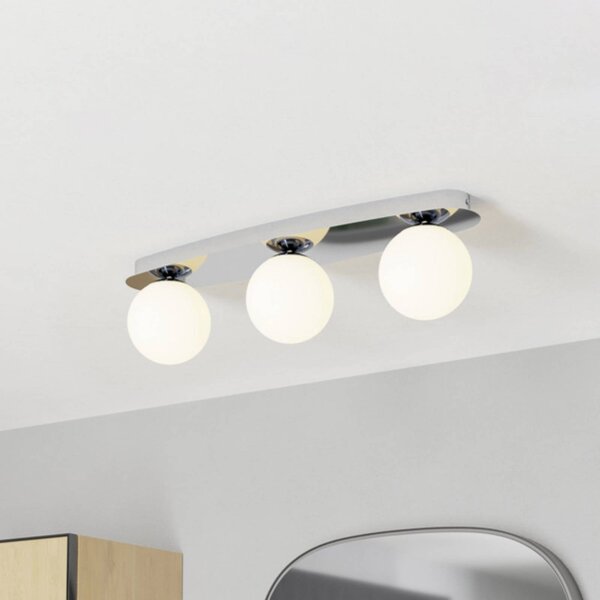 EGLO Stropní světlo CASTROVIDO, chrom, 58 cm, 3 žárovky, IP44, G9-LED, Chrom / stříbro, Obývací pokoj / jídelna, kov, Koule