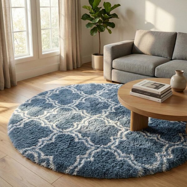Protiskluzový koberec DECOR stříbrný kruh