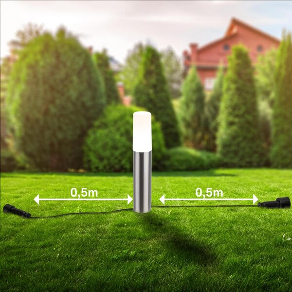 BRILONER Startovací sada Junca – CONNECT TO SHINE, 3ks svítidel pro osvětlení cesty, IP44, design nerez ocel 3925032